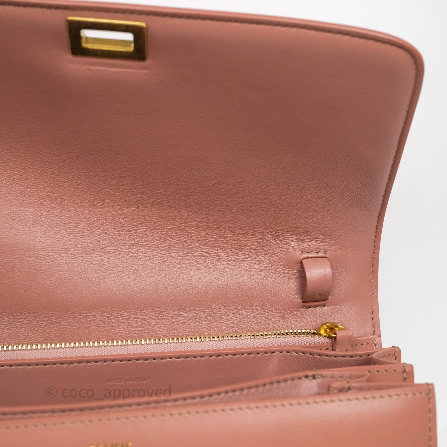 Celine Rose Box Medium Calfskin Bag Gold Hardware