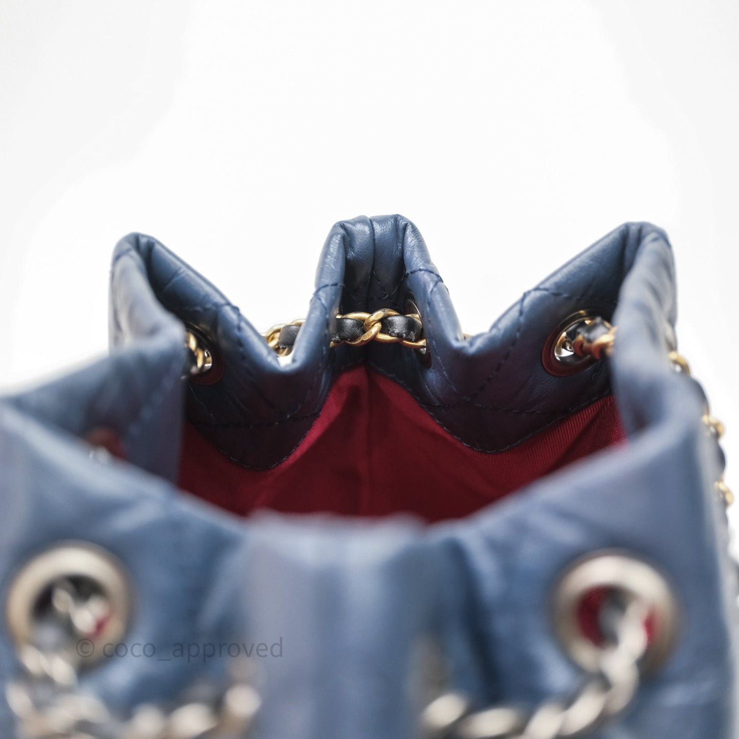 Chanel Gabrielle Backpack Blue Aged Calfskin Small