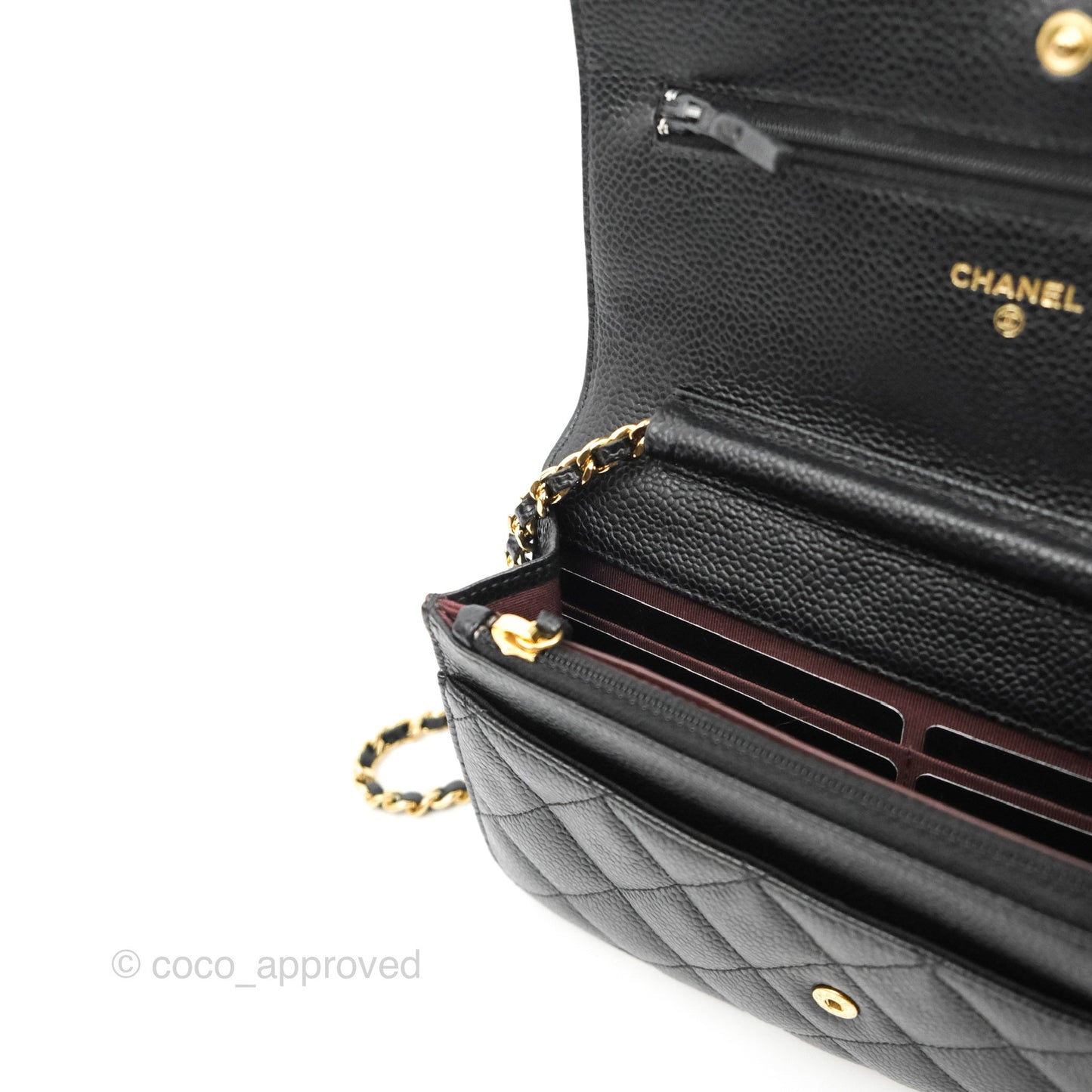 Chanel Quilted Classic WOC Black Caviar Gold Hardware