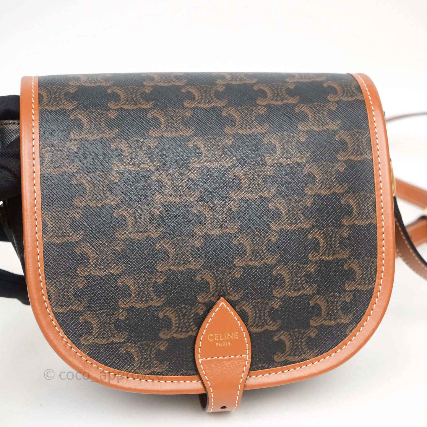 Celine Medium Folco Bag Triomphe Canvas Tan