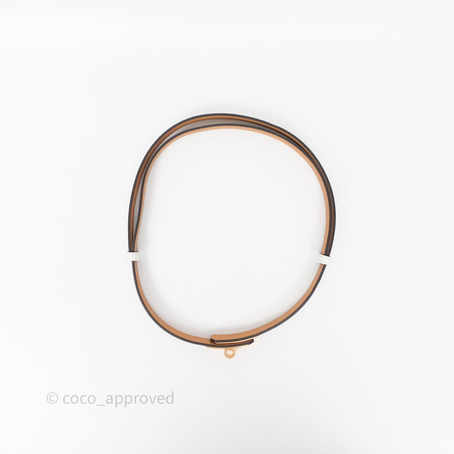 Hermès Kelly Buckle Belt Blanc 01 Epsom Rose Gold Hardware