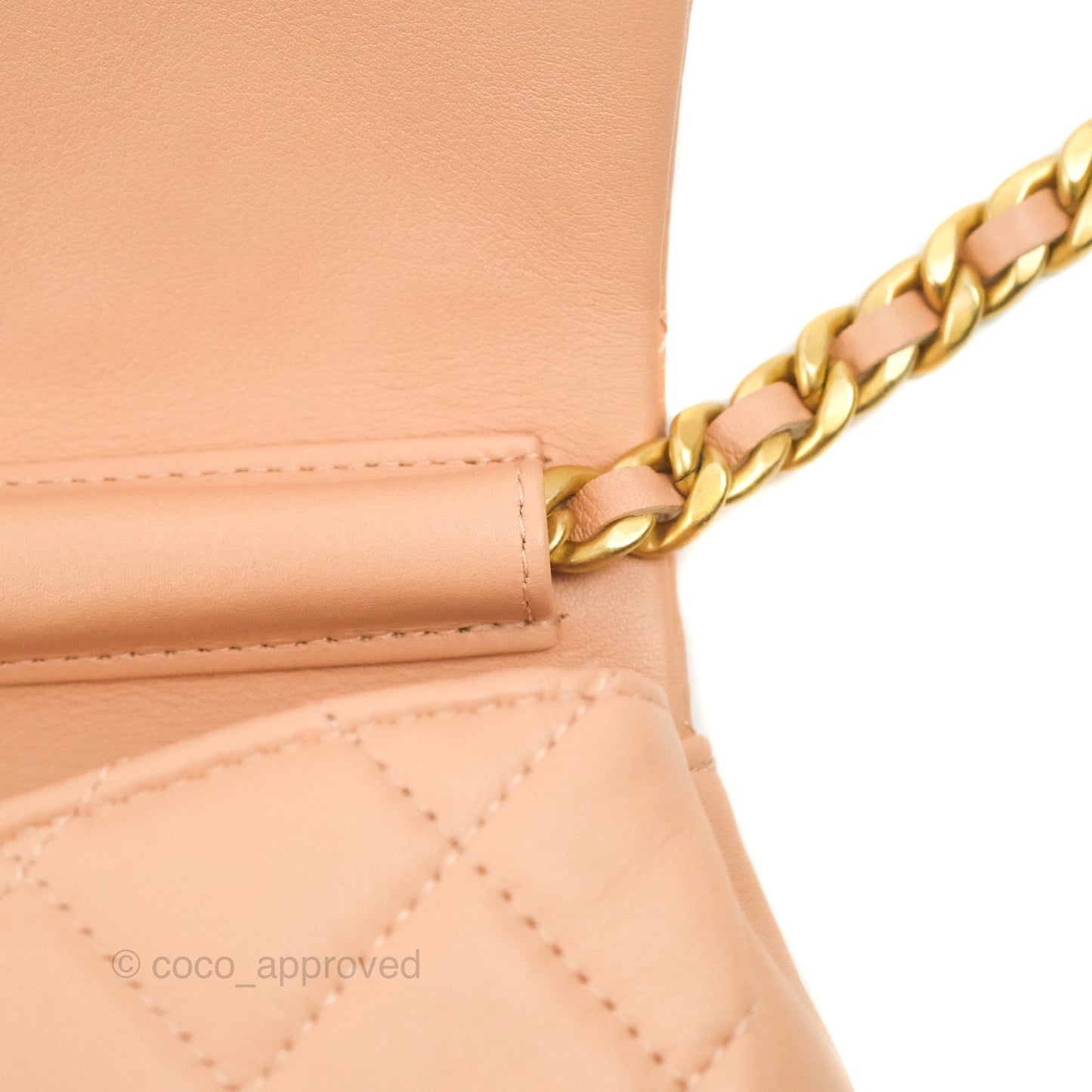 Chanel Clutch with Chain Beige Pink Calfskin Aged Gold Hardware