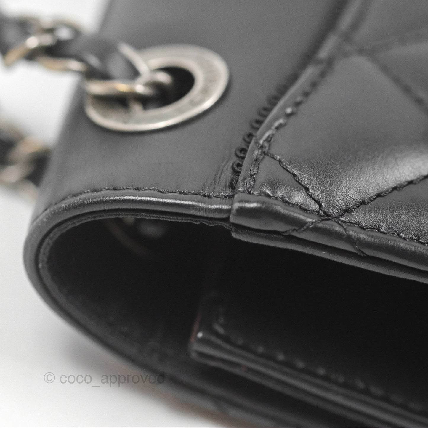 Chanel Quilted Ballerina Small Flap Bag Black Lambskin Ruthenium Hardware