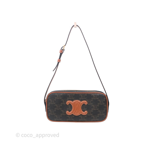 Celine Mini Camera Shoulder Bag Triomphe Canvas Tan