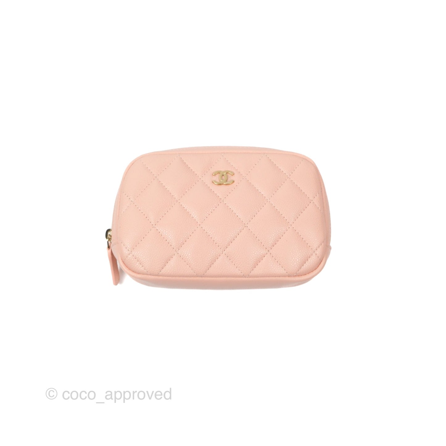 Chanel Small Classic Pouch Light Beige Caviar Gold Hardware