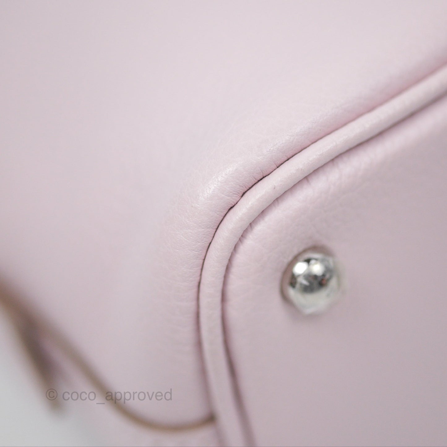Hermès Bolide Mini 1923 Evercolor Mauve Pale 09/ Caramel 28 Palladium Hardware