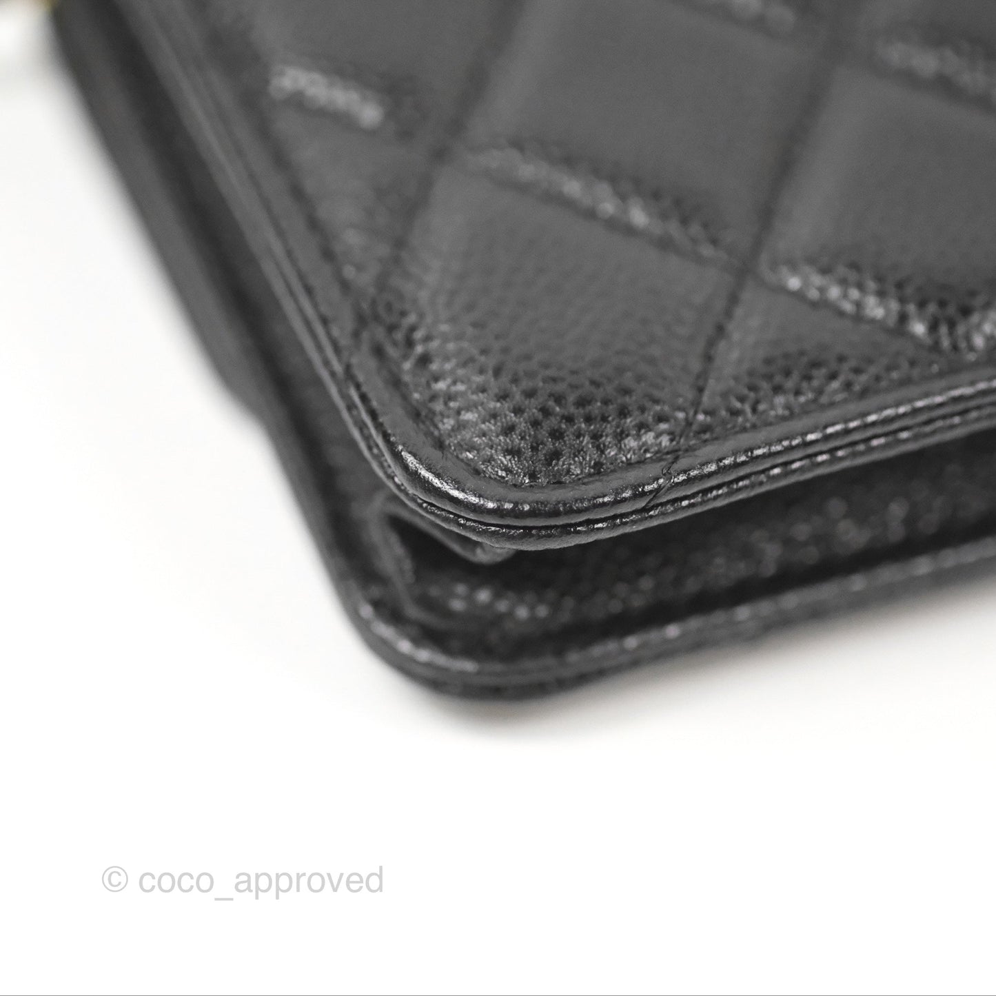 Chanel Miss Coco Clutch With Chain Quilted Black Caviar Gold Hardware