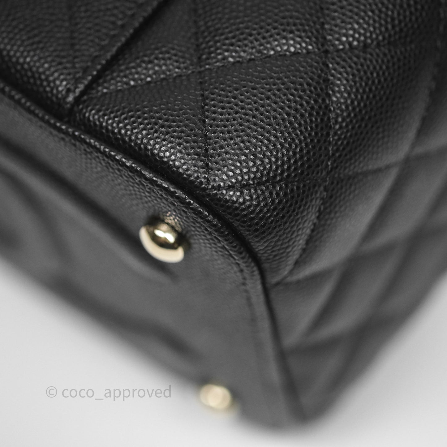 Chanel Quilted Top Handle Vanity Case Black Caviar Gold Hardware