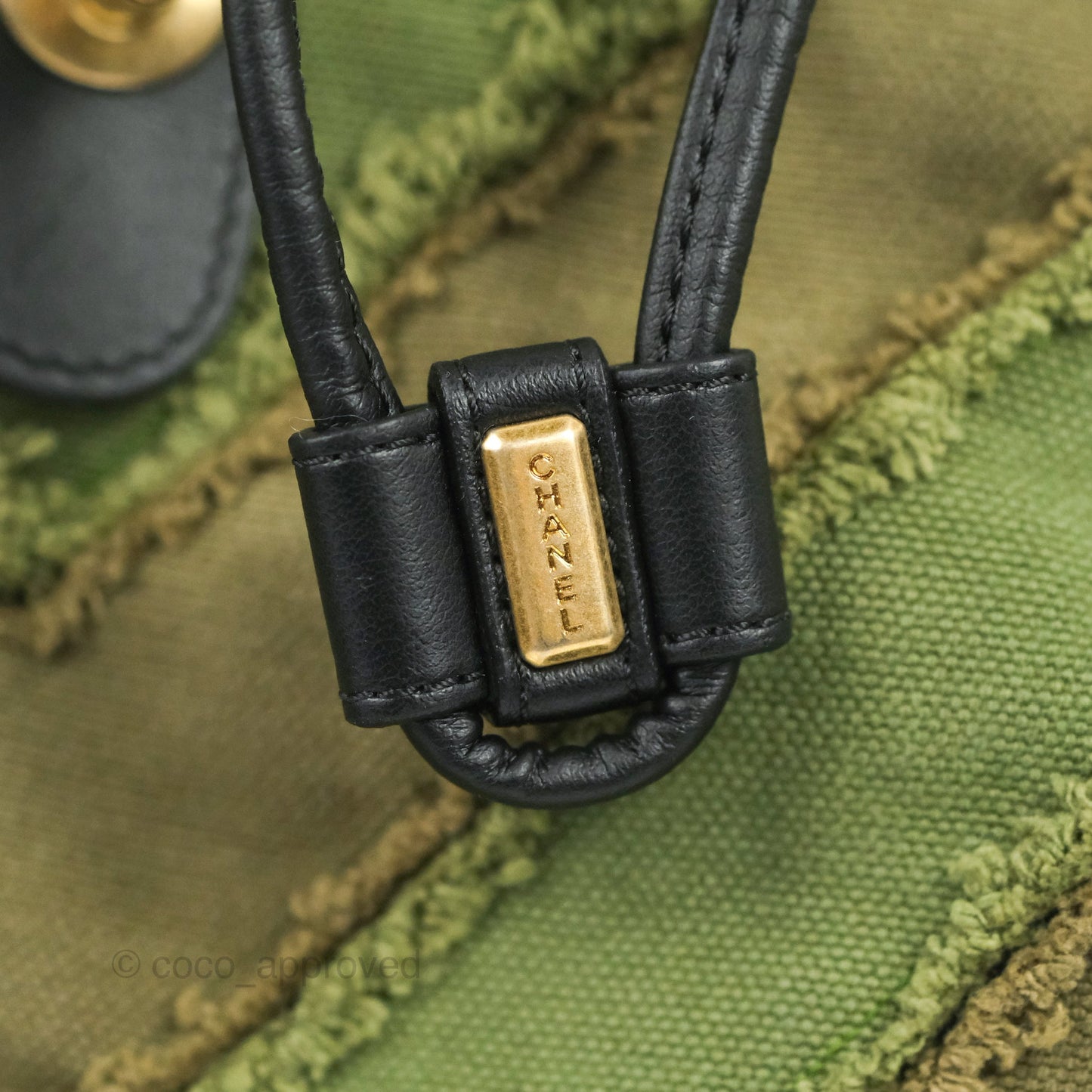 Chanel Coco Cuba Patchwork Chevron Backpack Green Canvas 2017 Cruise