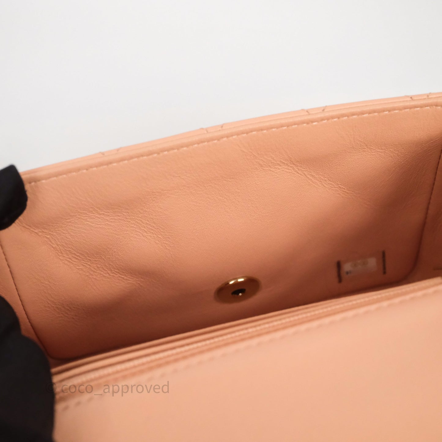 Chanel Mini Square Flap Quilted Orange Clair Lambskin Gold Hardware
