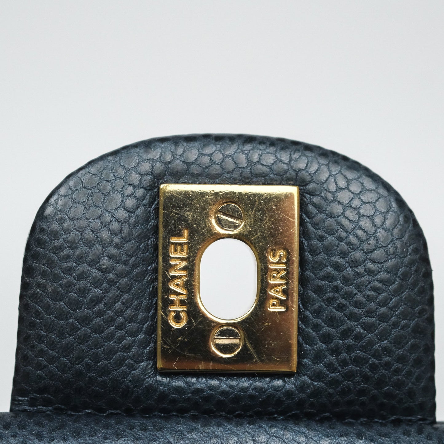 Chanel Mini Rectangular Quilted Iridescent Teal Caviar Gold Hardware