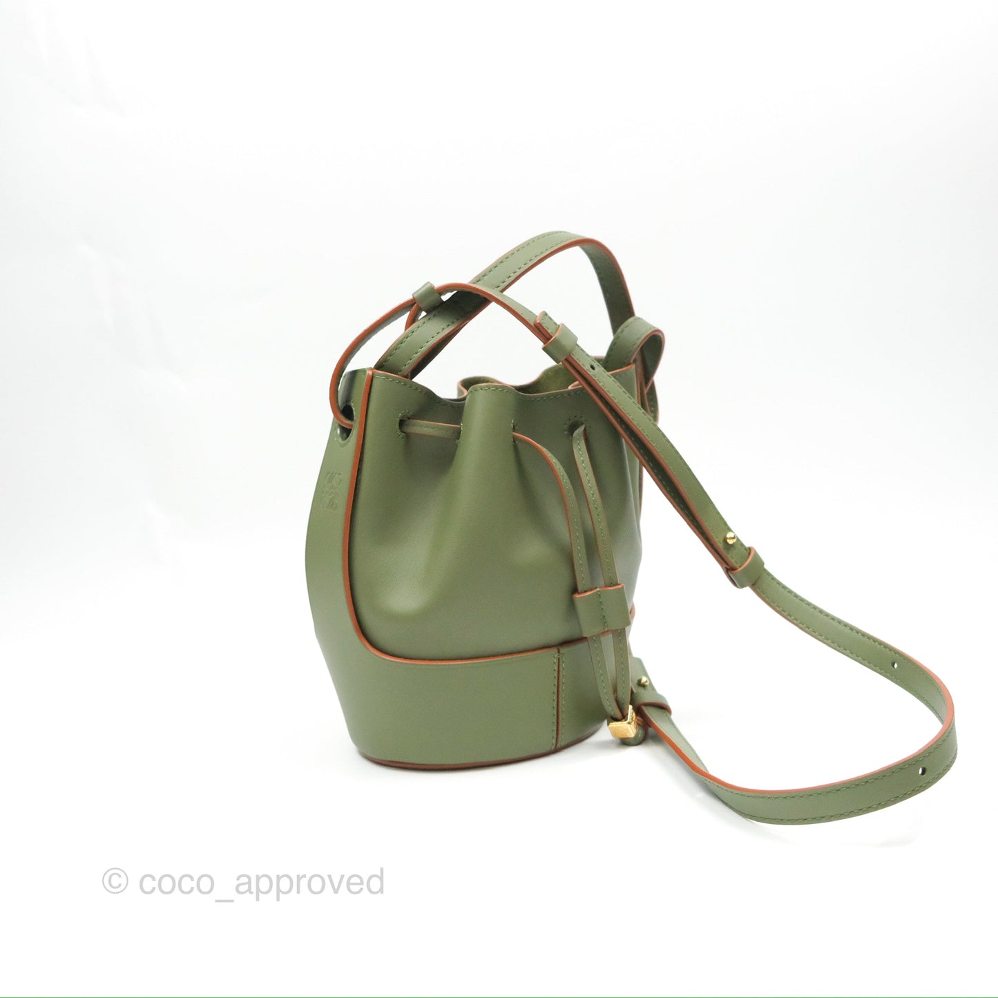 Loewe Mini Balloon Bucket Bag Green Calfskin