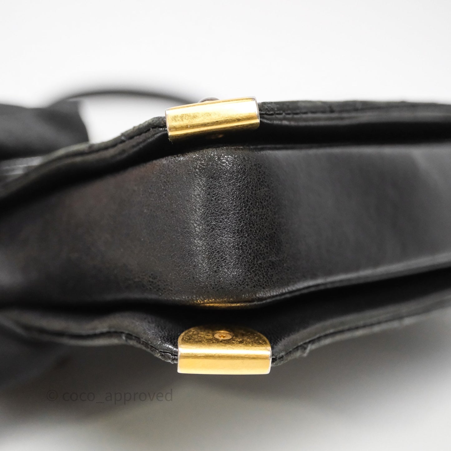 Chanel Quilted Flap Bag Black Calfskin Aged Gold Hardware