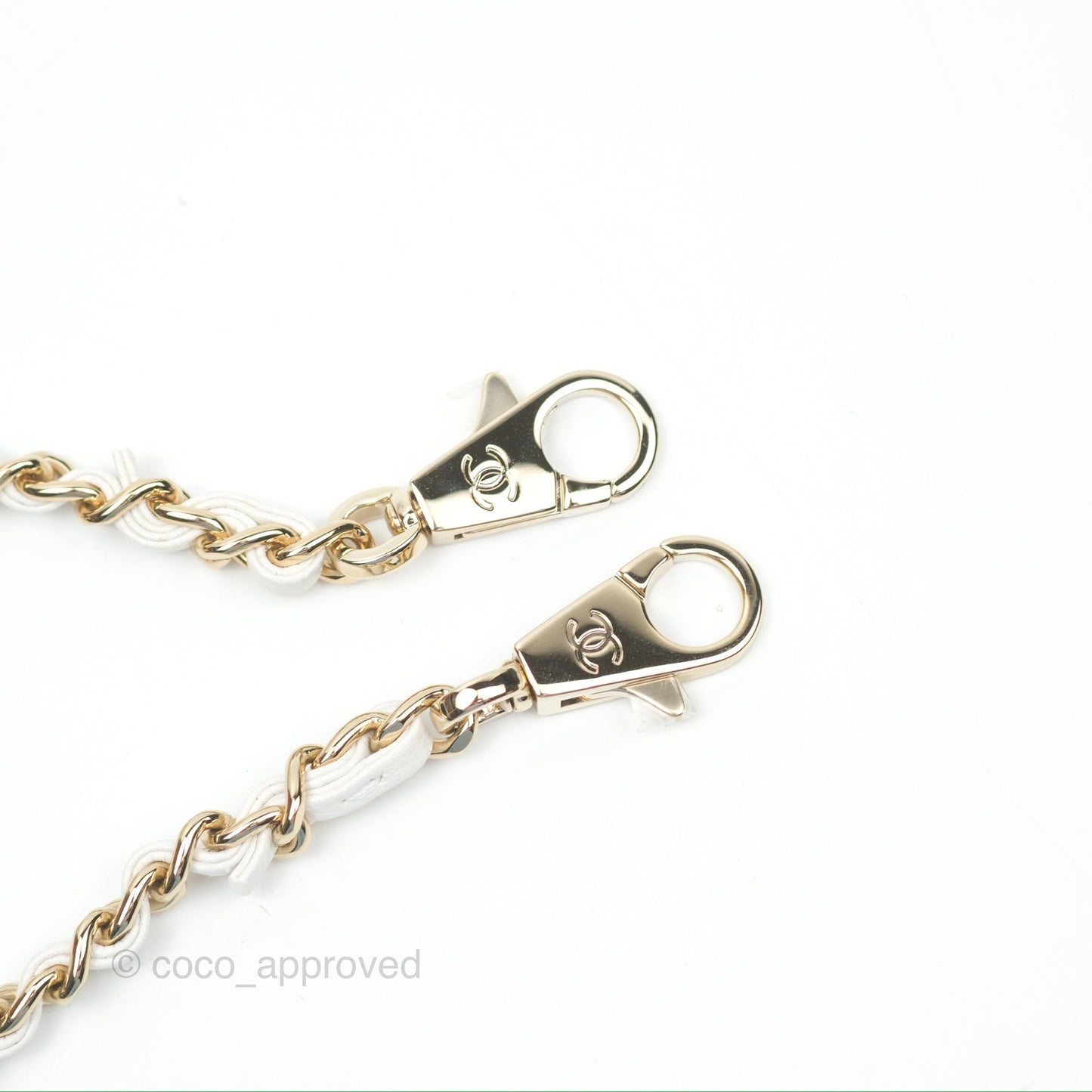 Chanel Small Quilted Coco Handle White Caviar Gold Hardware