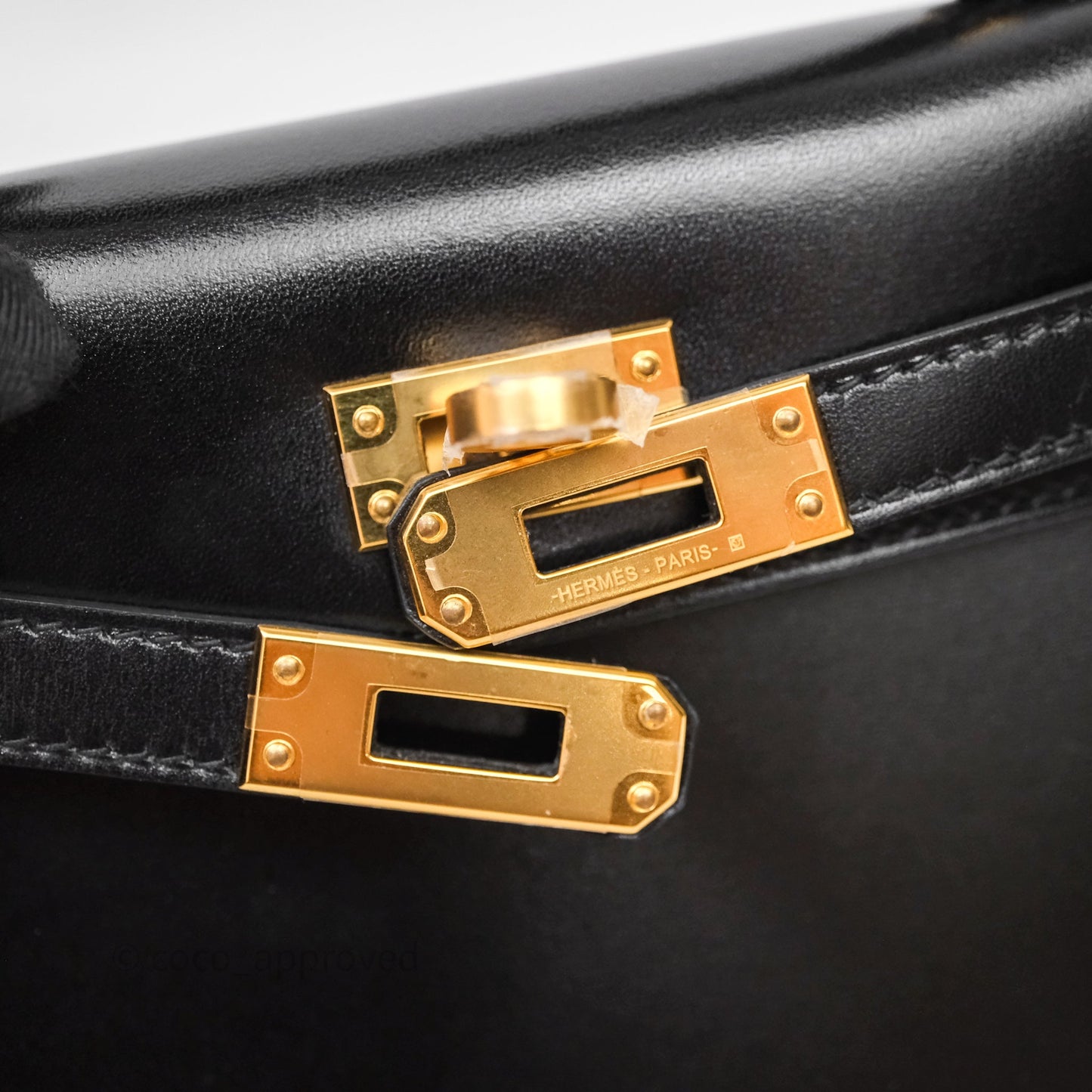 Hermès Mini Kelly II Black Noir 89 Box Leather Gold Hardware