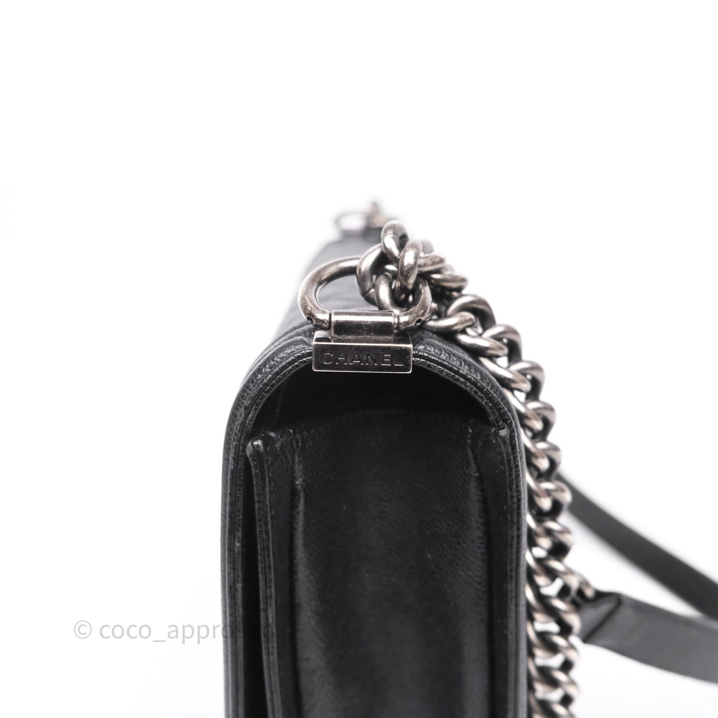 Chanel Quilted New Medium Boy Black Caviar Ruthenium Hardware