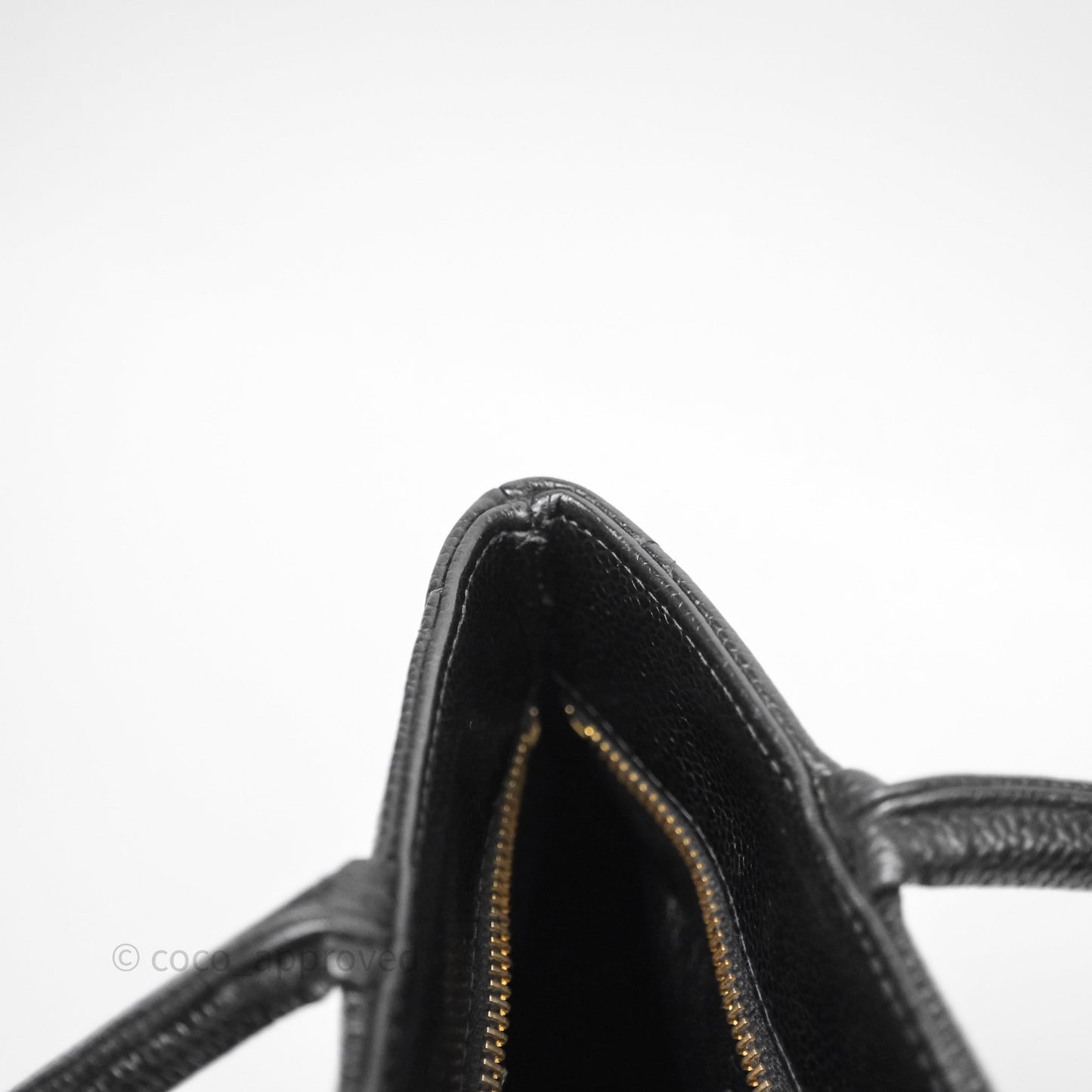 Chanel Vintage Medallion CC Tote Bag Black Caviar Gold Hardware