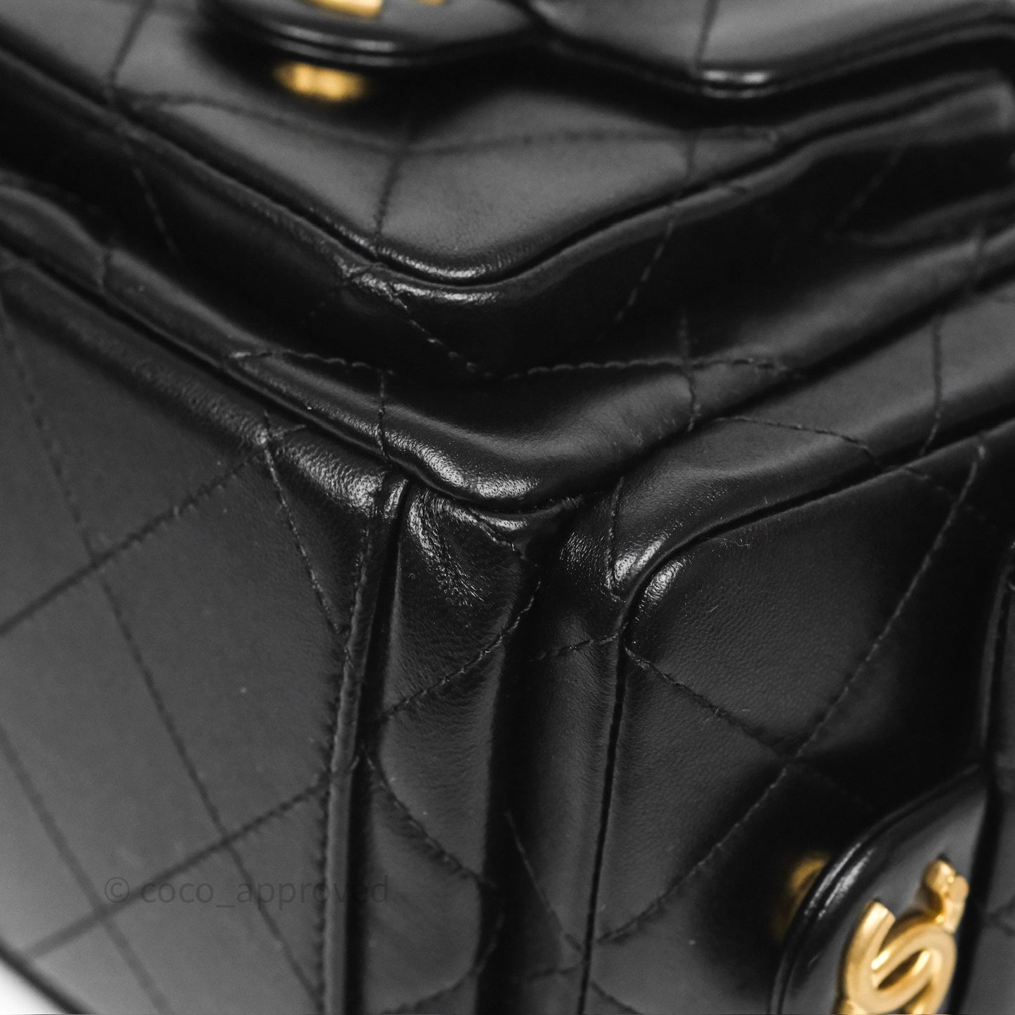 Chanel Quilted Large Trendy Double Pocket Hobo Black Lambskin Gold Hardware