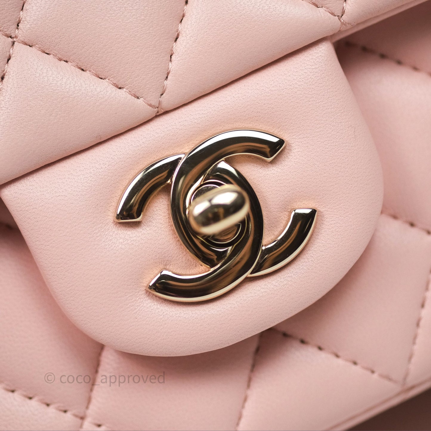 Chanel Top Handle Mini Rectangular Flap Pink Lambskin Gold Hardware