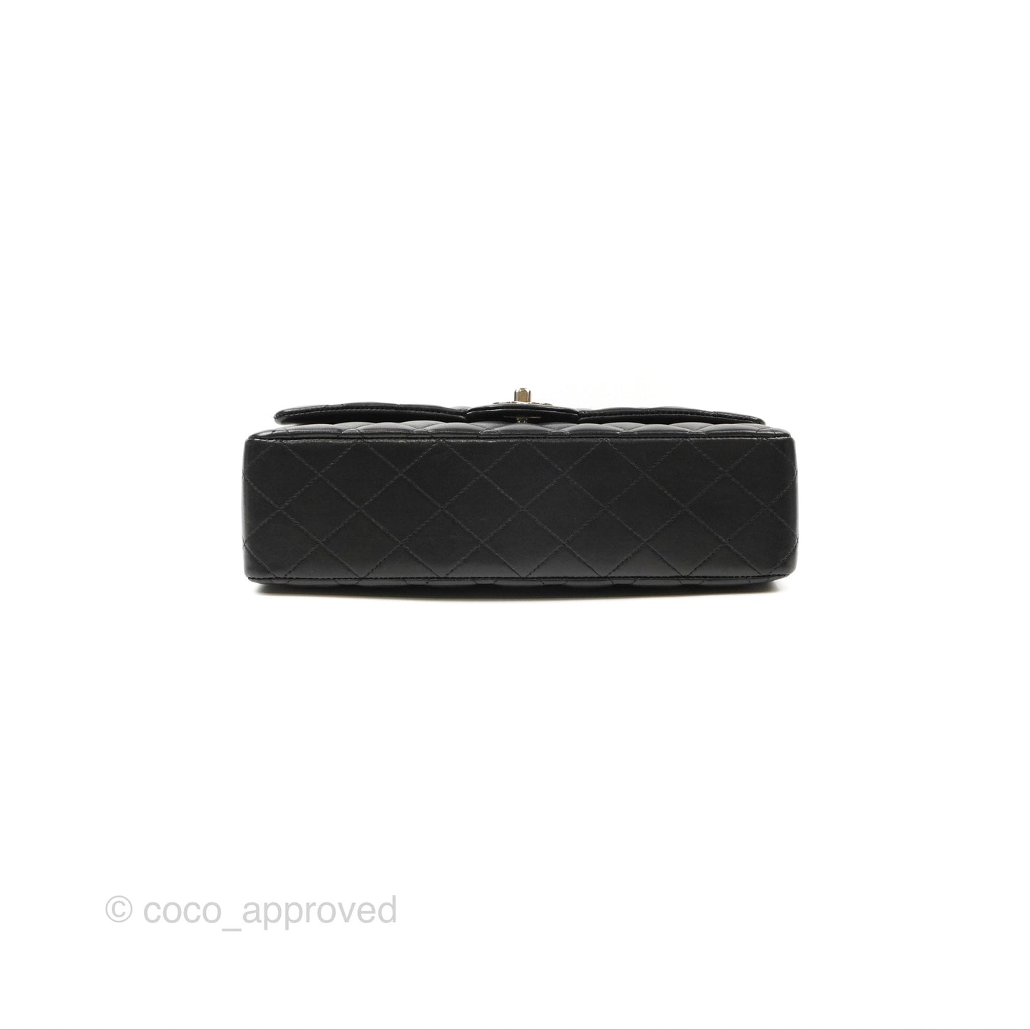 Chanel Classic M/L Medium Flap Quilted Black Lambskin Silver Hardware