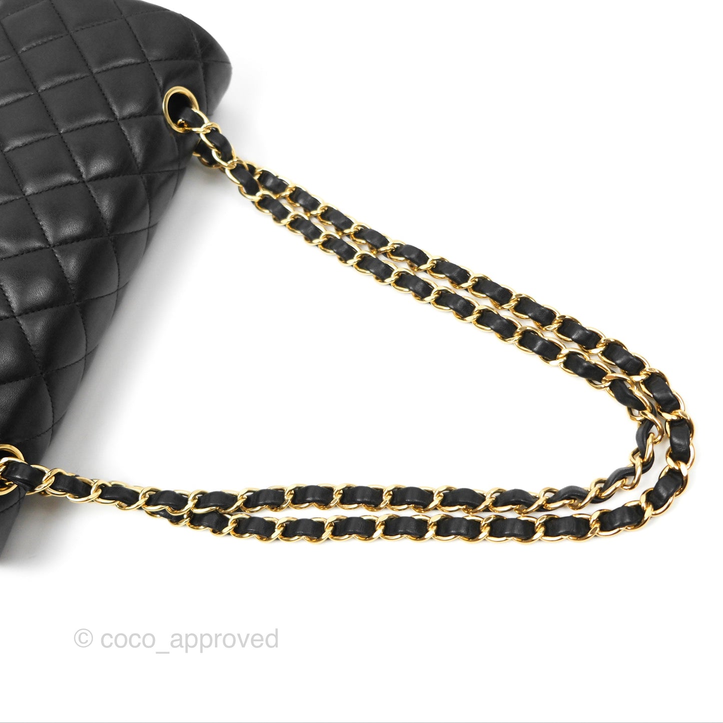 Chanel Classic M/L Medium Flap Quilted Black Lambskin Gold Hardware