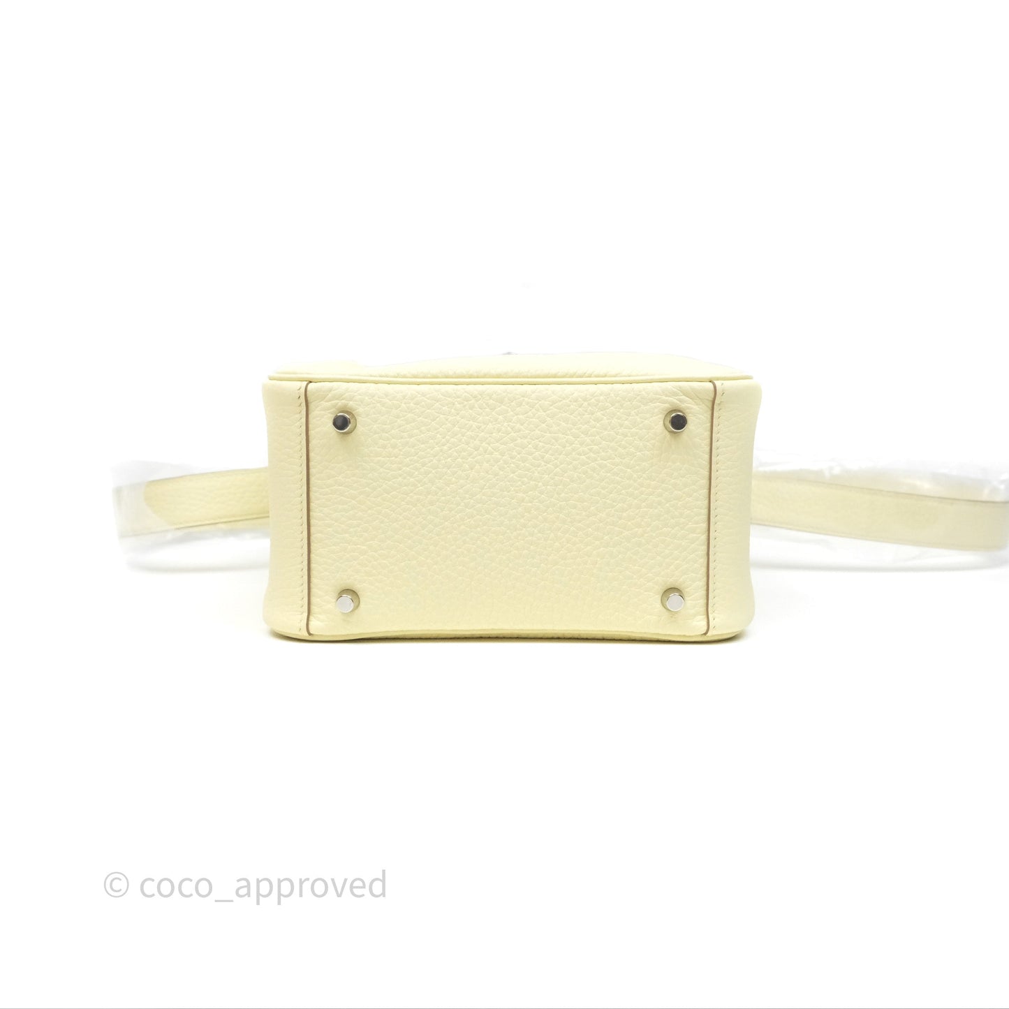Hermès Mini Lindy II 20 Jaune Milton Clemence Palladium Hardware