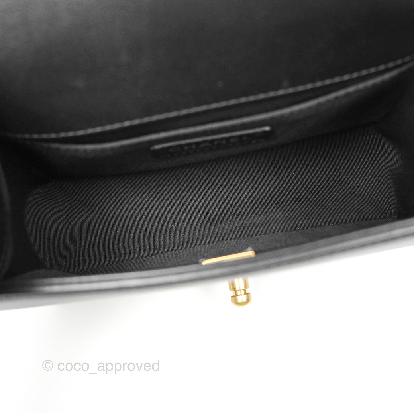 Chanel Small Boy Black Calfskin Gold Hardware