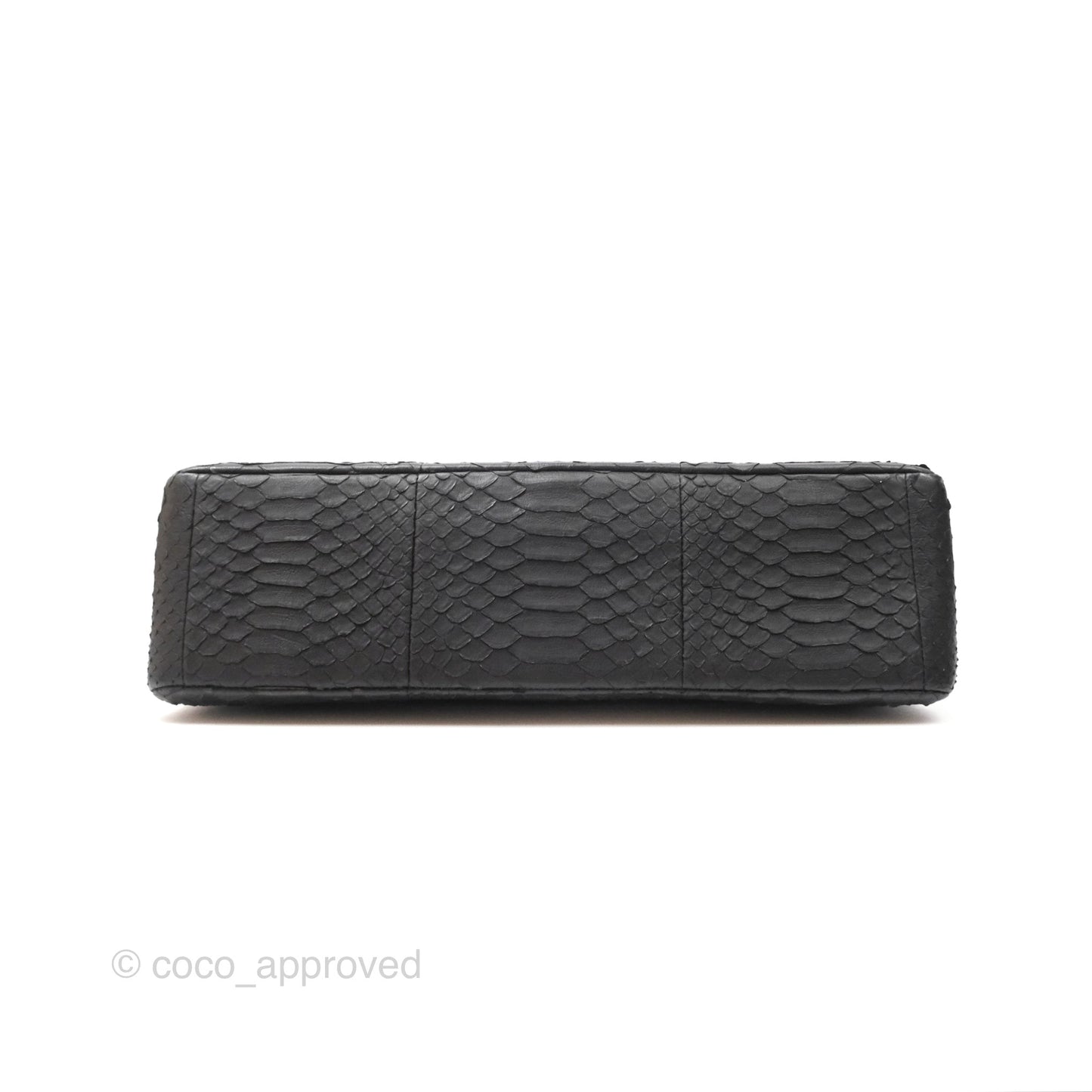 Chanel Maxi Double Flap Black Python Matte Black Hardware