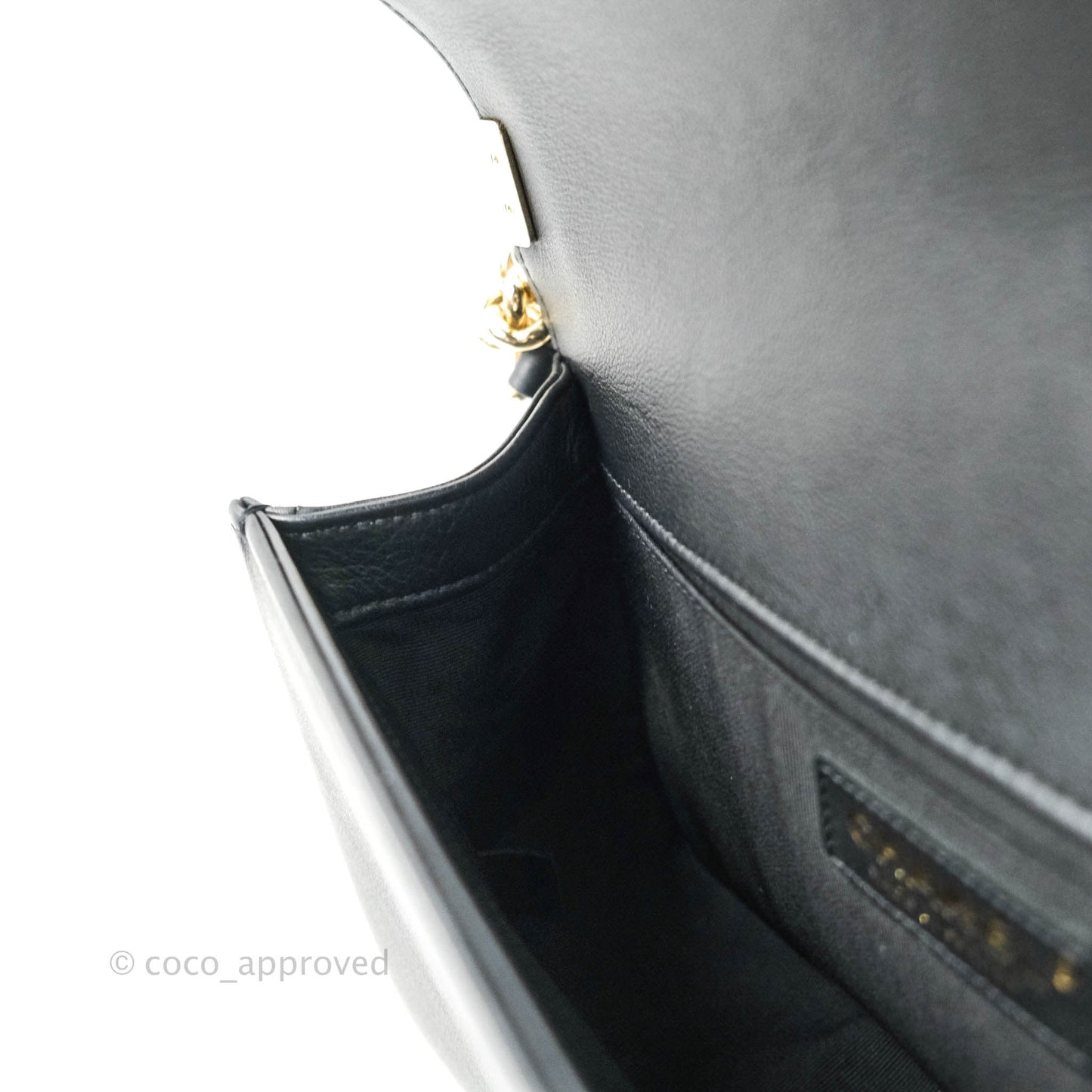 Chanel Chevron Medium Boy Bag Black Calfskin Gold Hardware