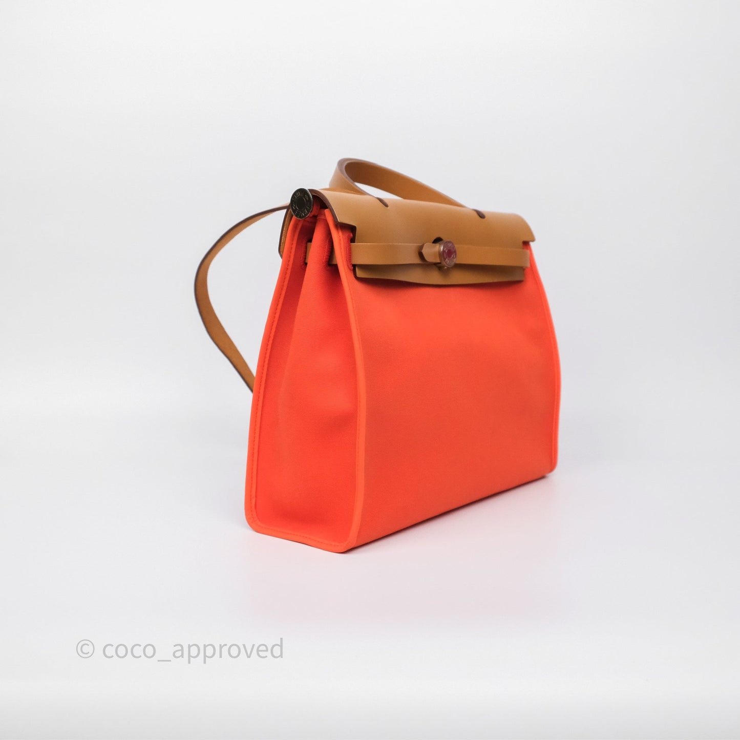 Hermès Herbag Zip 31 Capucine 9T / Fauve 34 Canvas Palladium Hardware