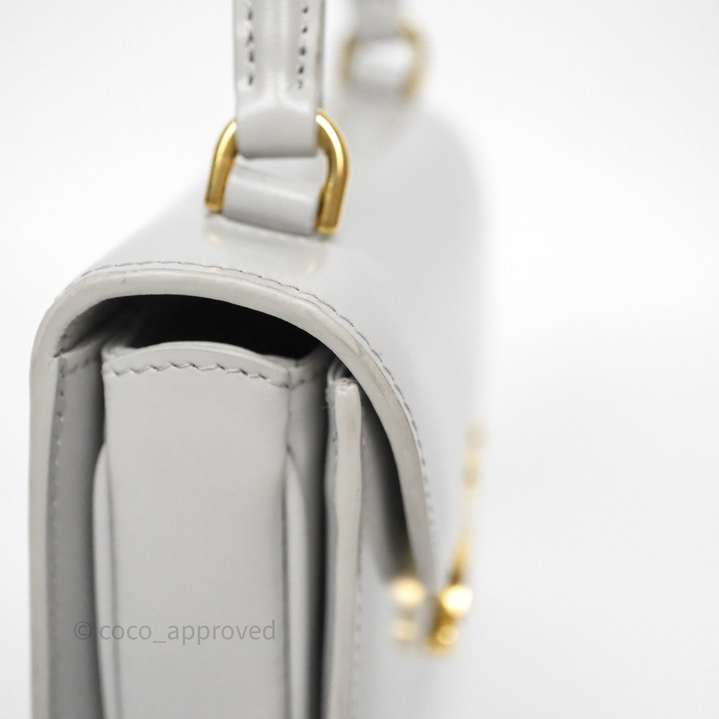 Celine Mini Besace Clea in Shiny Calfskin Grey