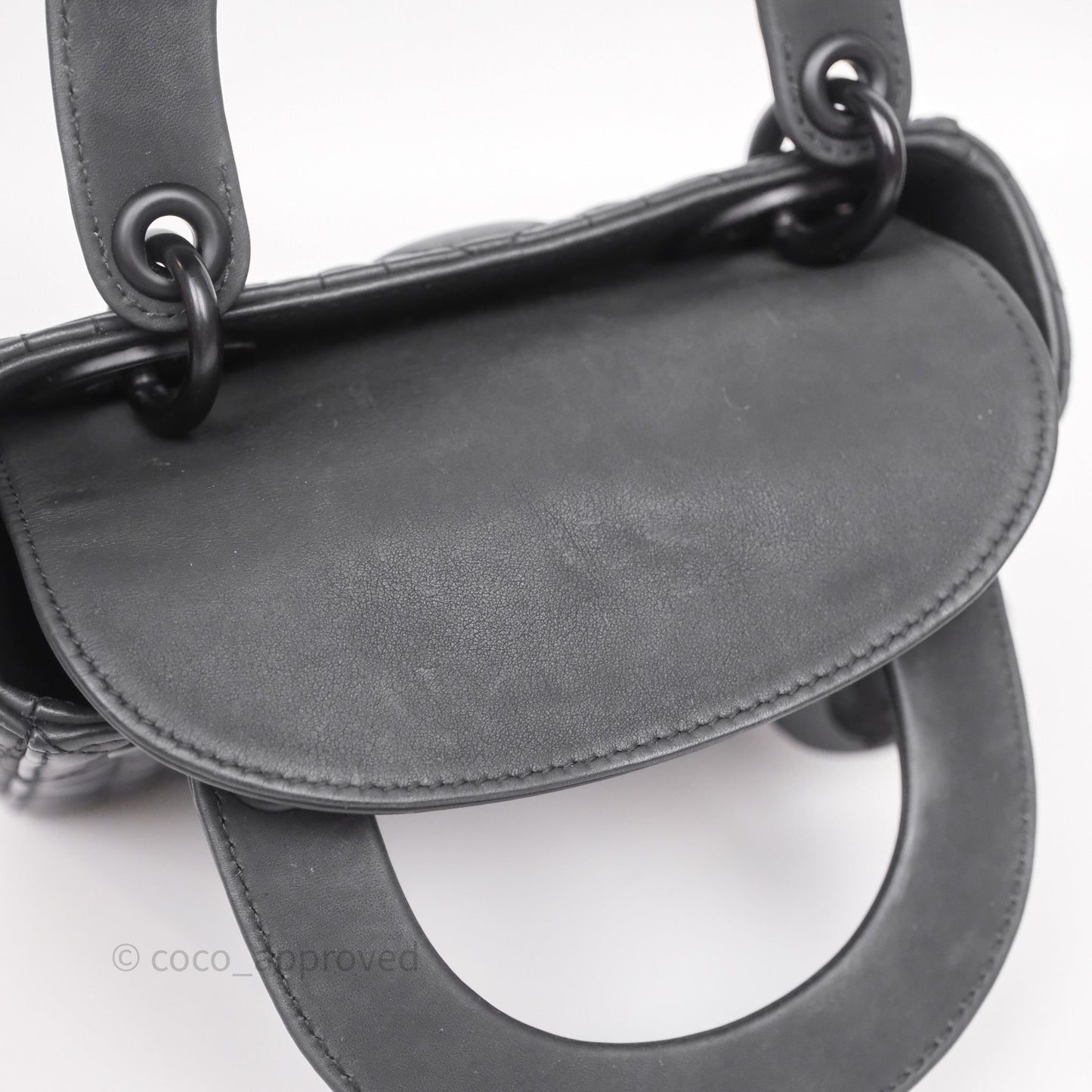 Christian Dior Mini Lady Dior Ultra Matte Black Cannage Calfskin