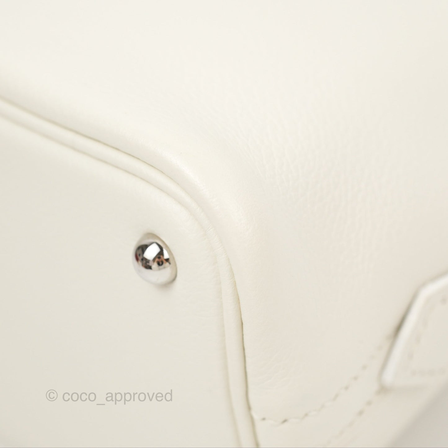 Hermès Mini Bolide 1923 White/Lime Evercolor Palladium Hardware