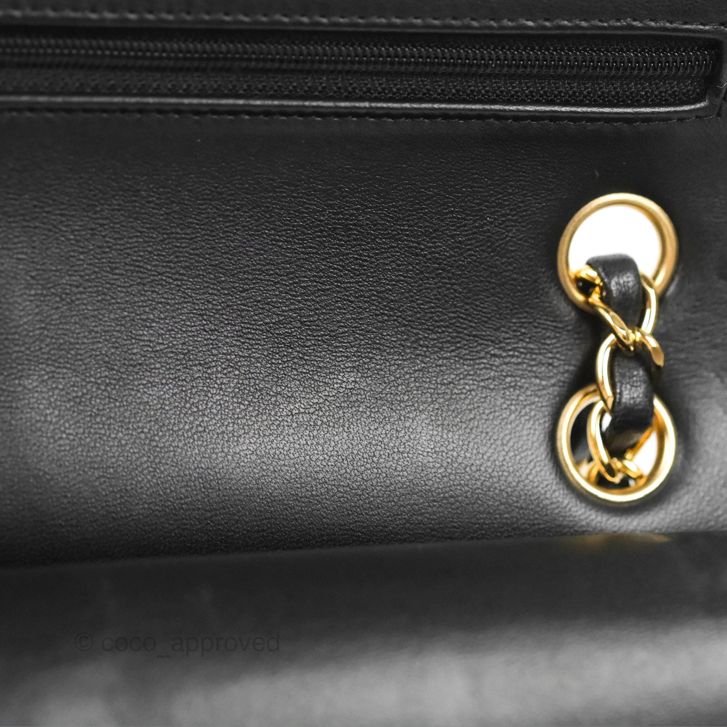 Chanel Classic M/L Medium Flap Quilted Black Lambskin Gold Hardware