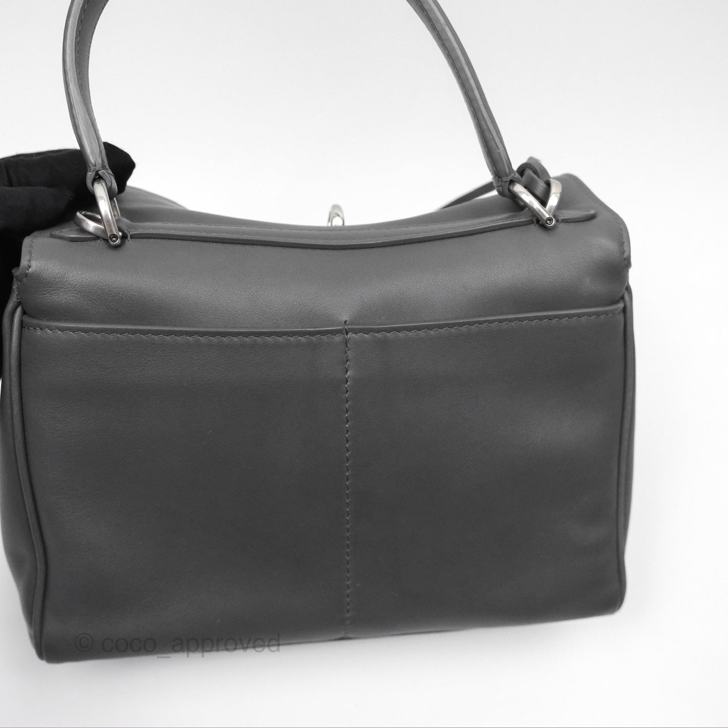 Balenciaga Rodeo Mini in Grey Smooth Calfskin Antique Silver Hardware