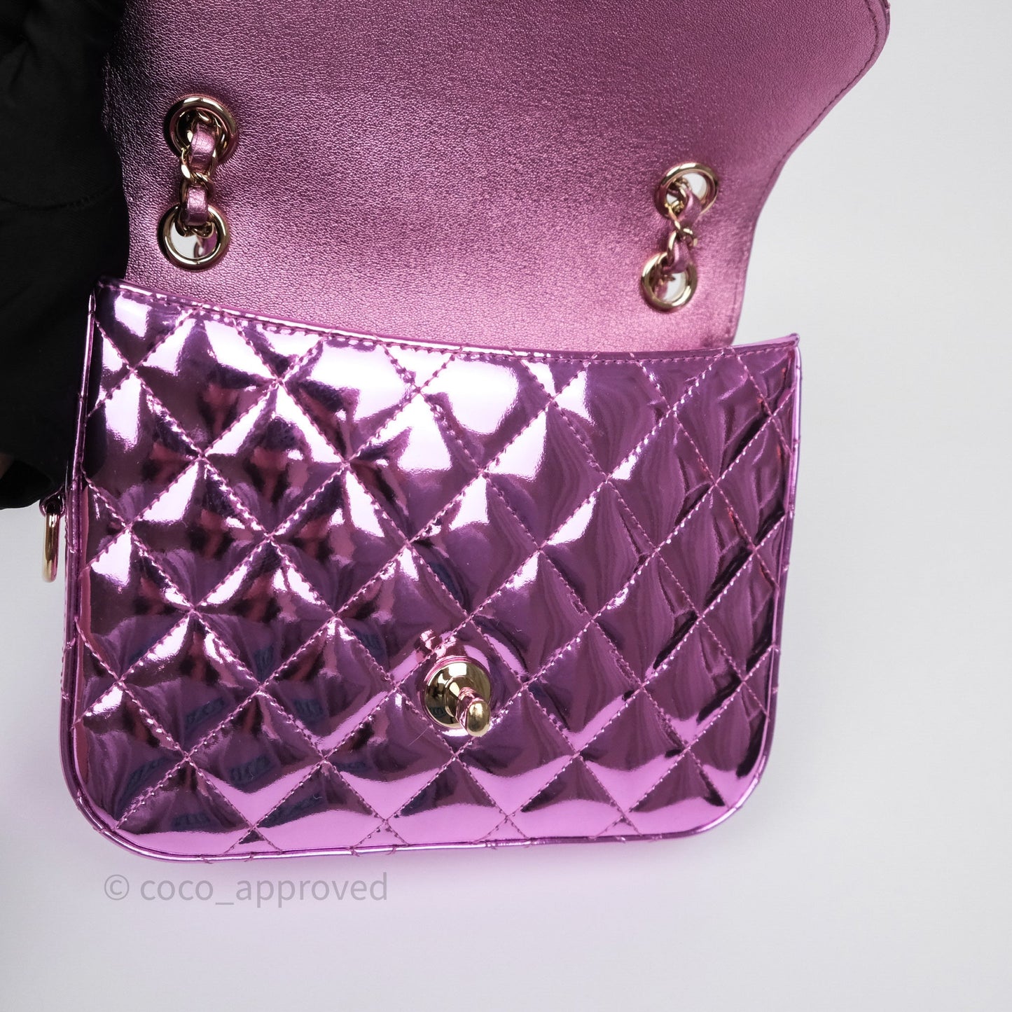 Chanel Hollywood Boulevard Flap with Star Coin Purse Lilac Pink Metallic Mirror Calfskin 24C
