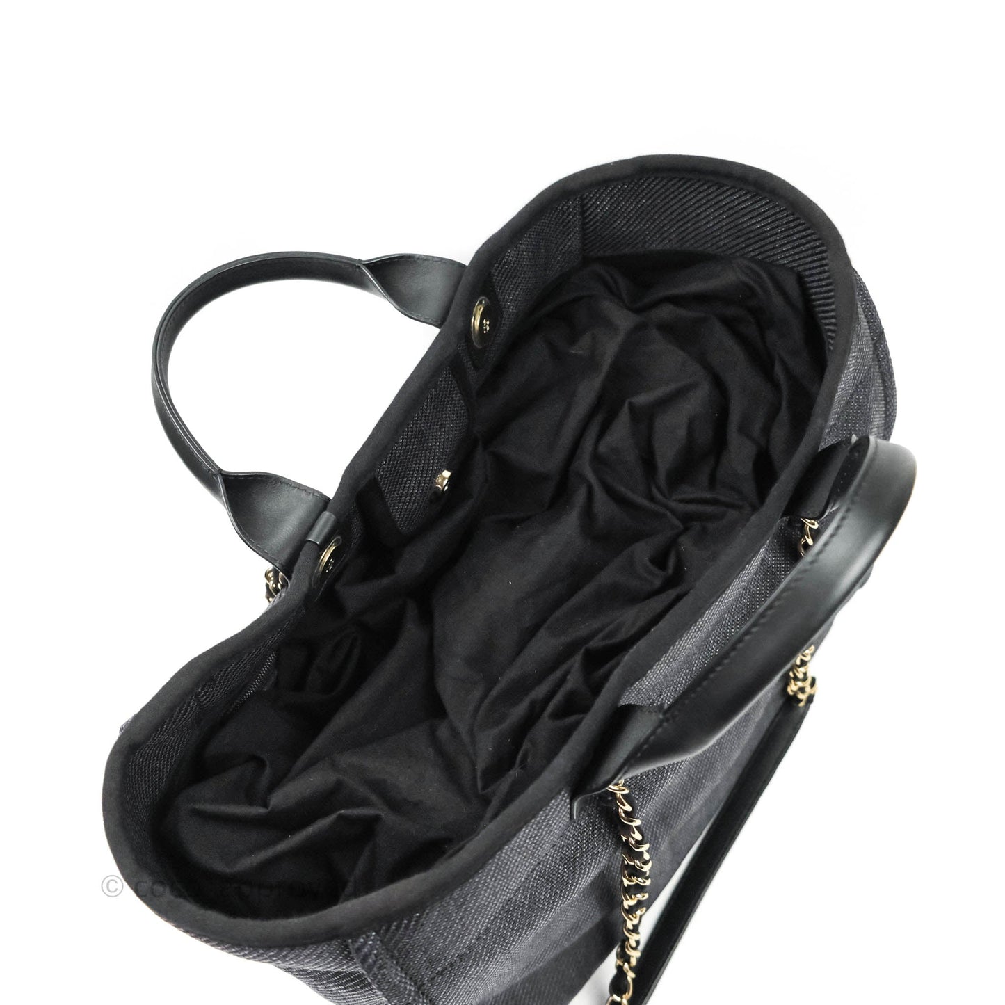 Chanel Large Deauville Charcoal Grey Canvas