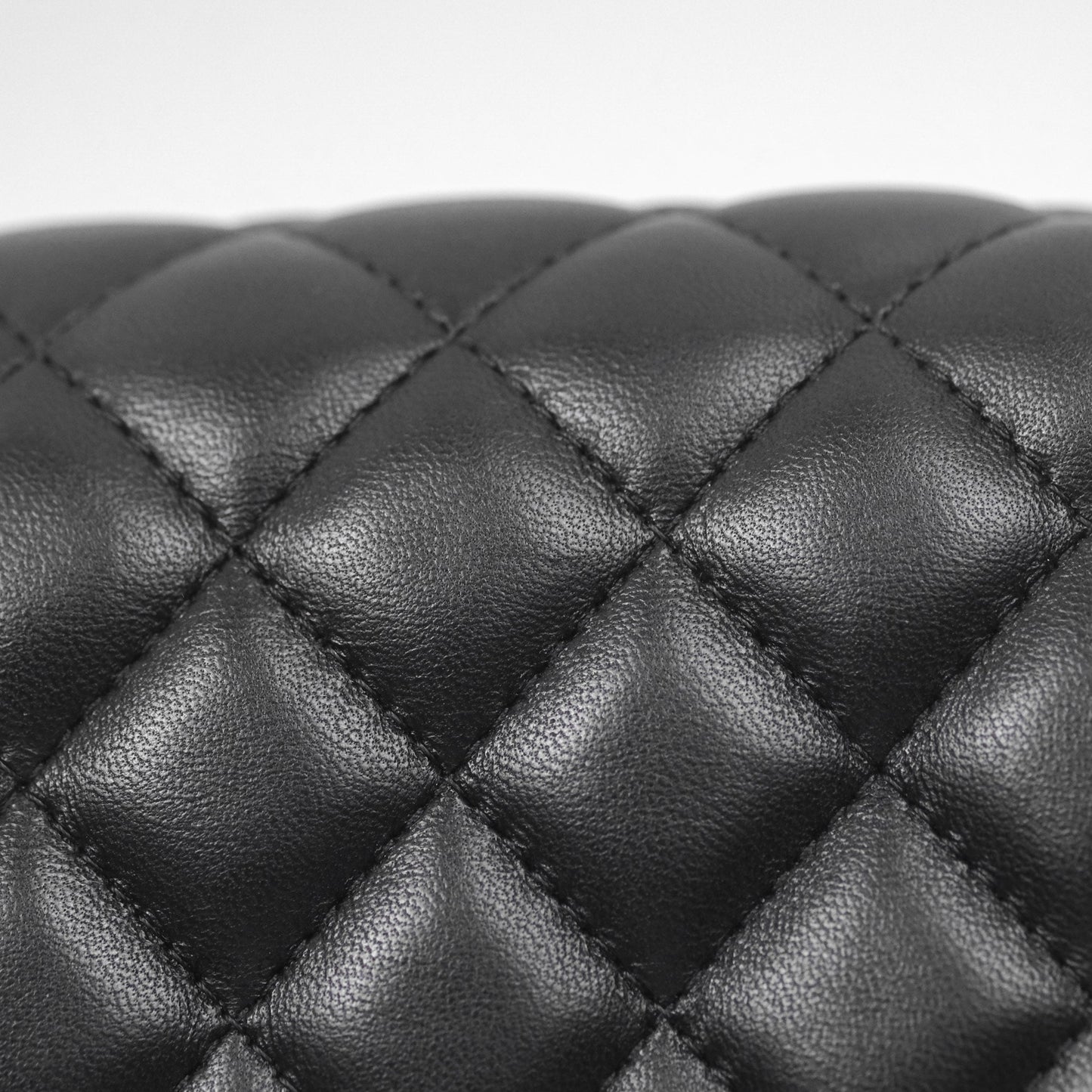 Chanel Quilted Mini Square Flap Black Lambskin Gold Hardware
