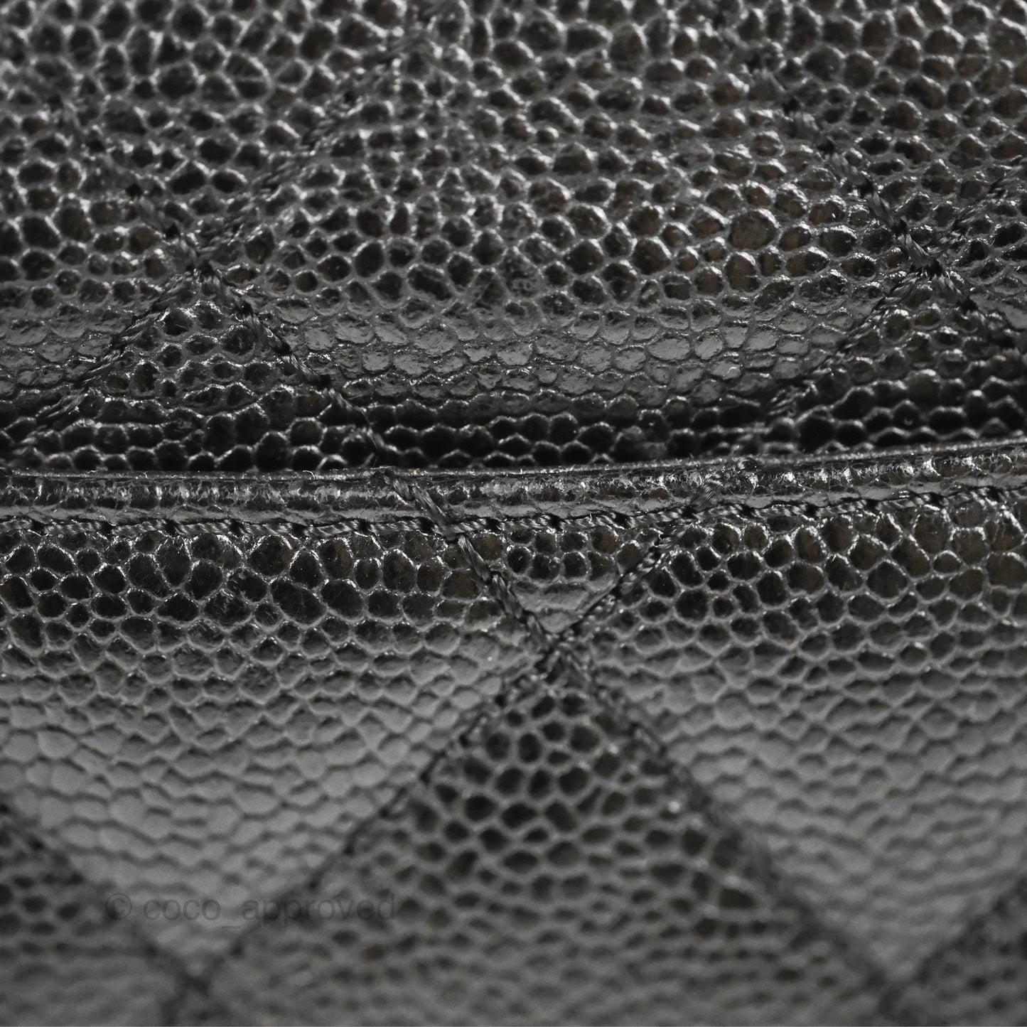 Chanel Vintage Kelly Quilted Flap Black Caviar 24K Gold Hardware
