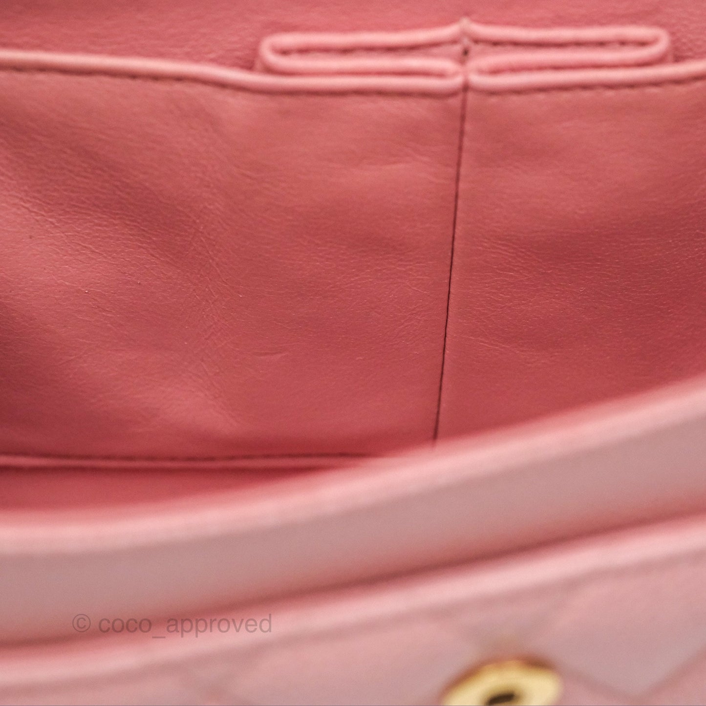 Chanel Vintage Classic M/L Medium Flap Quilted Sakura Pink Caviar 24K Gold Hardware