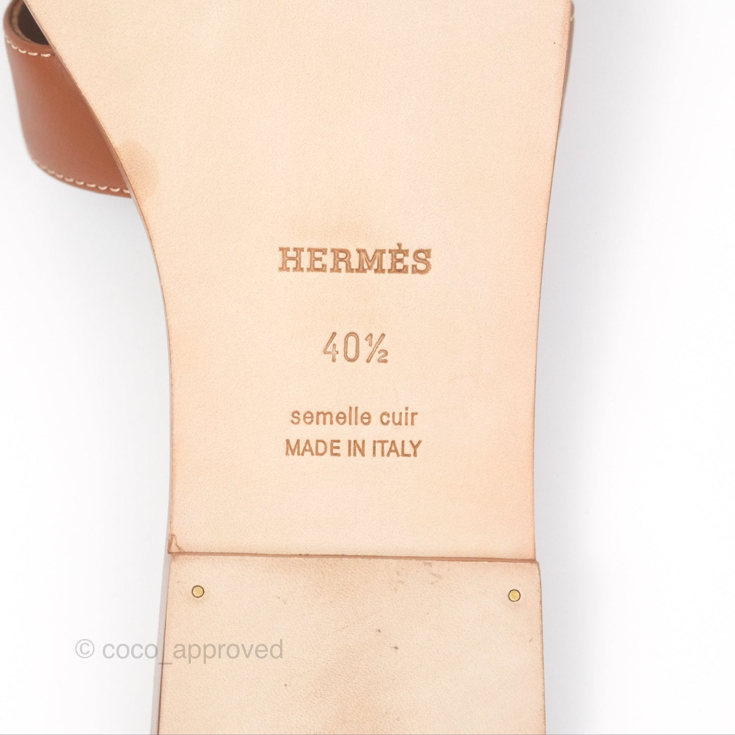 Hermès Oran Sandals in Gold Size 40.5