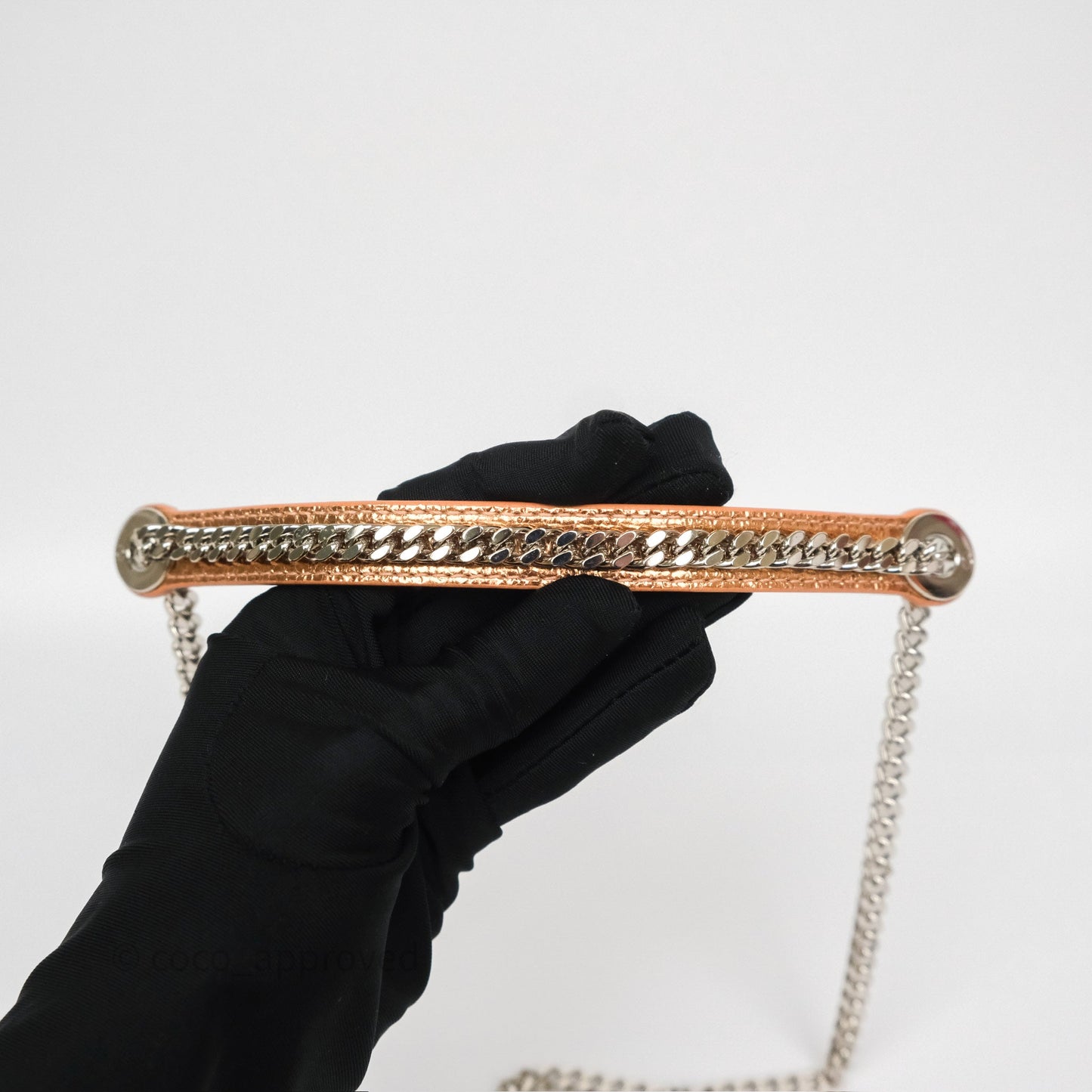 Christian Dior Mini Lady Dior Metallic Copper Cannage Silver Hardware