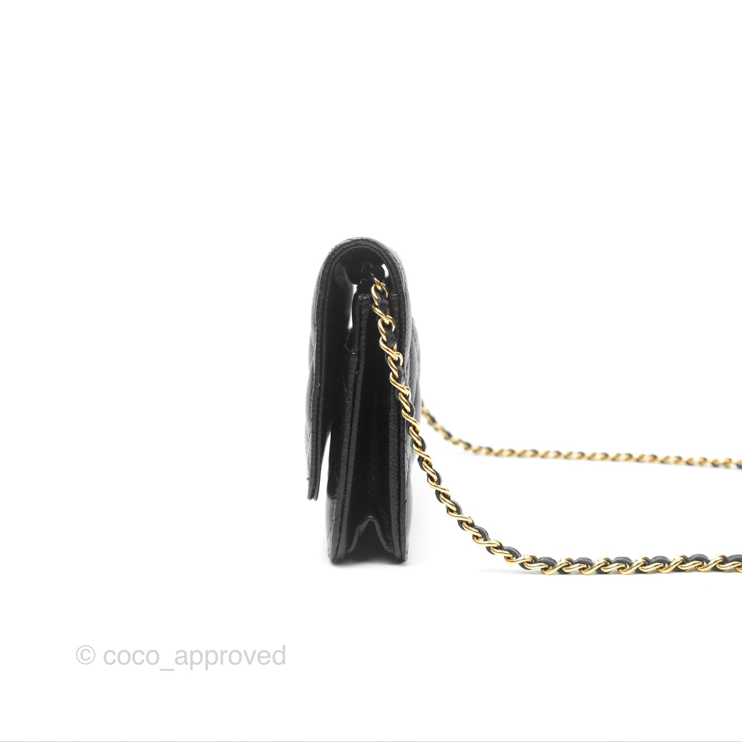 Chanel Quilted Classic Wallet On Chain WOC Black Caviar Gold Hardware