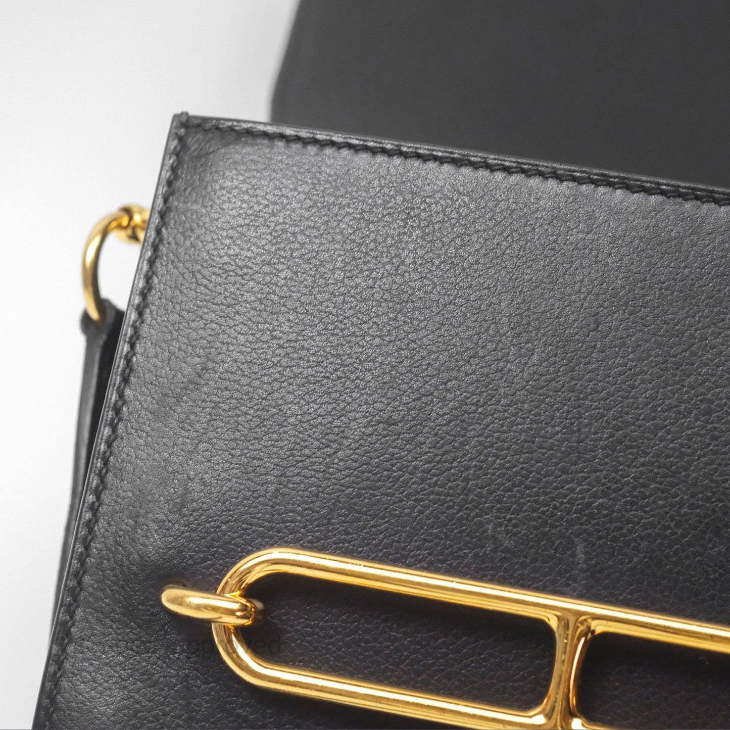 Hermès Roulis Mini 18 Noir 89 Veau Evergrain Gold Hardware