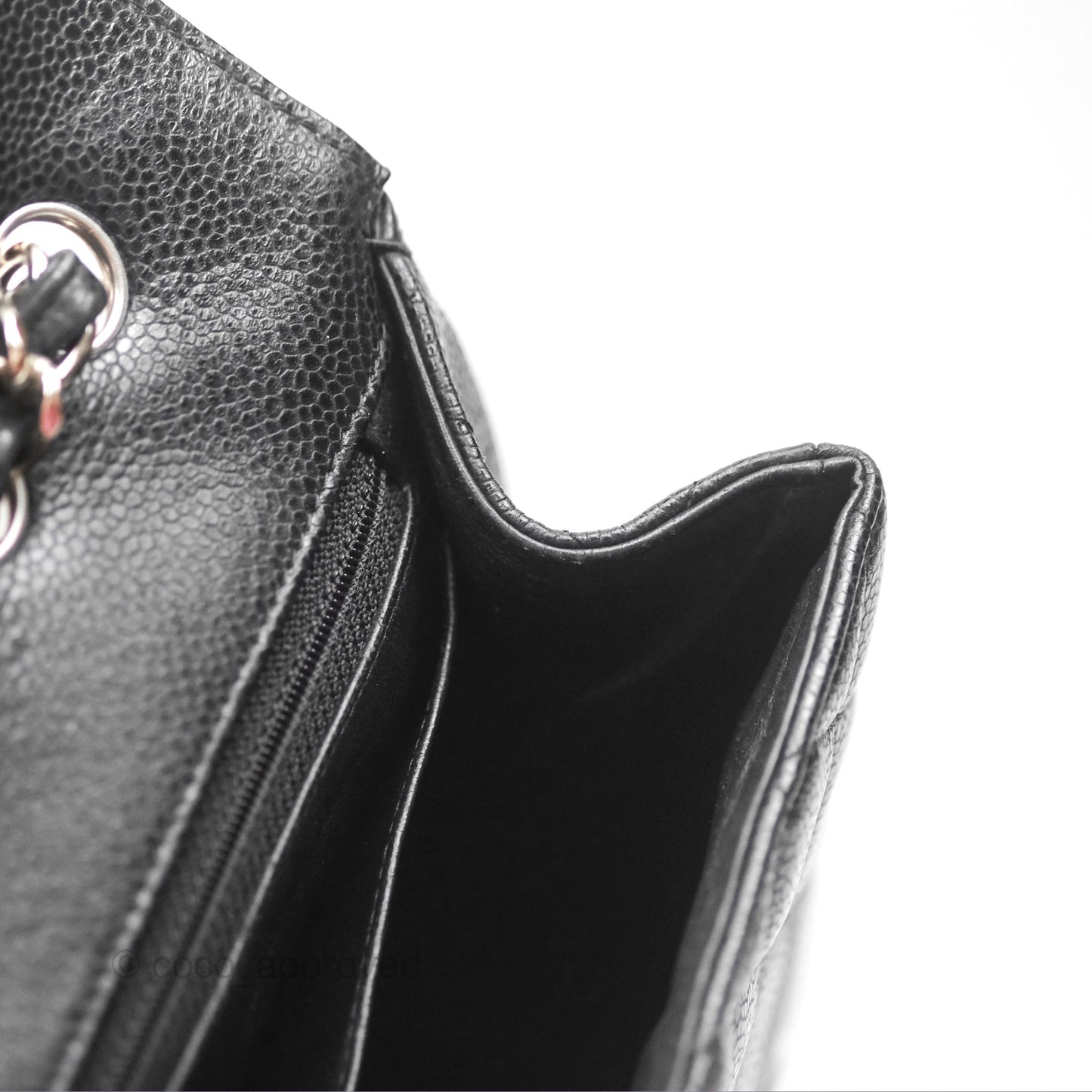 Chanel Jumbo Single Flap Quilted Black Caviar Silver Hardware