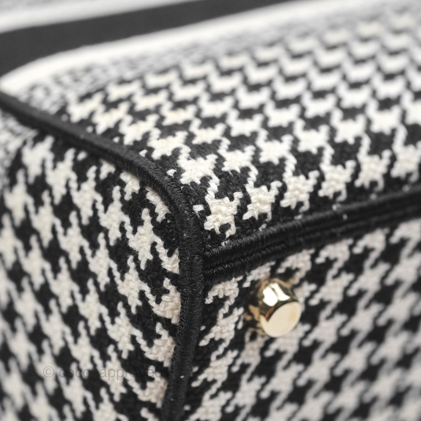 Christian Dior Medium Lady D-Lite Bag Black White Houndstooth