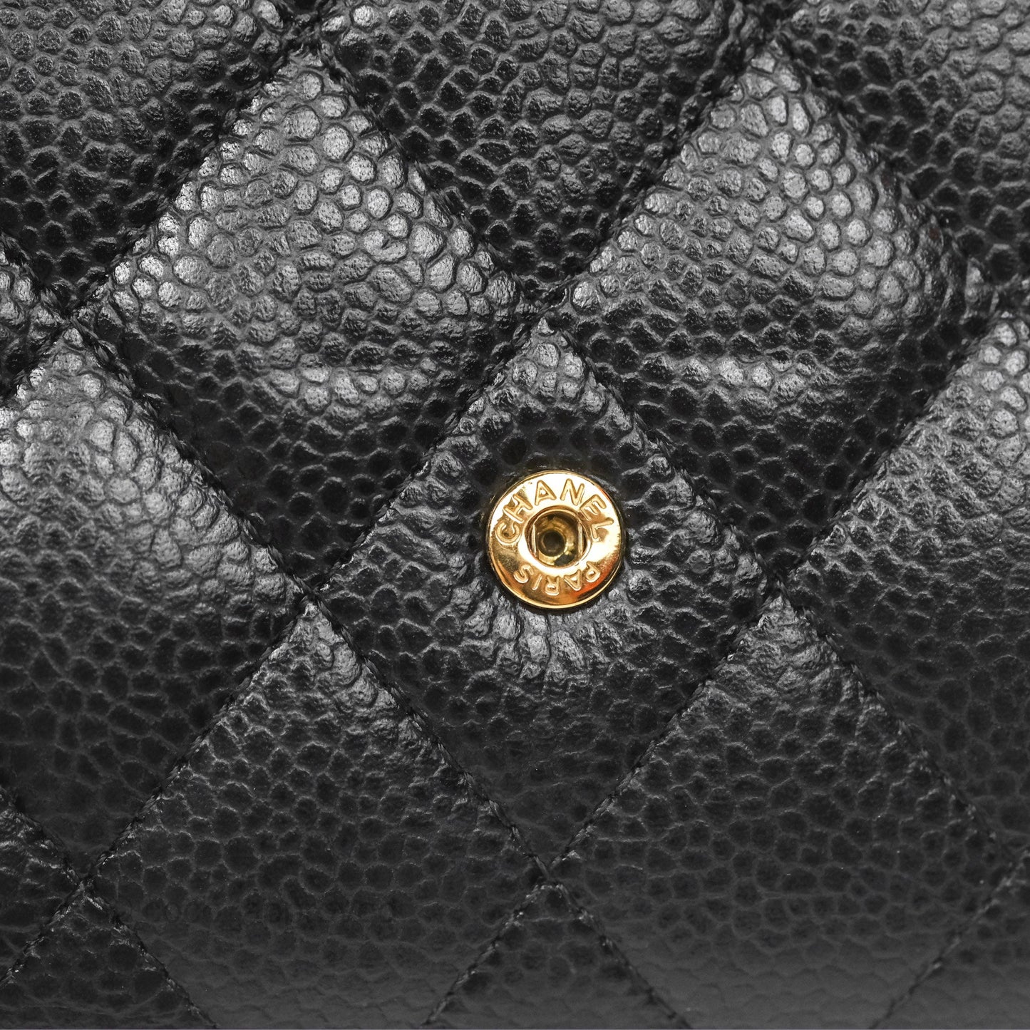 Chanel Classic Short Flap Wallet Black Caviar Gold Hardware