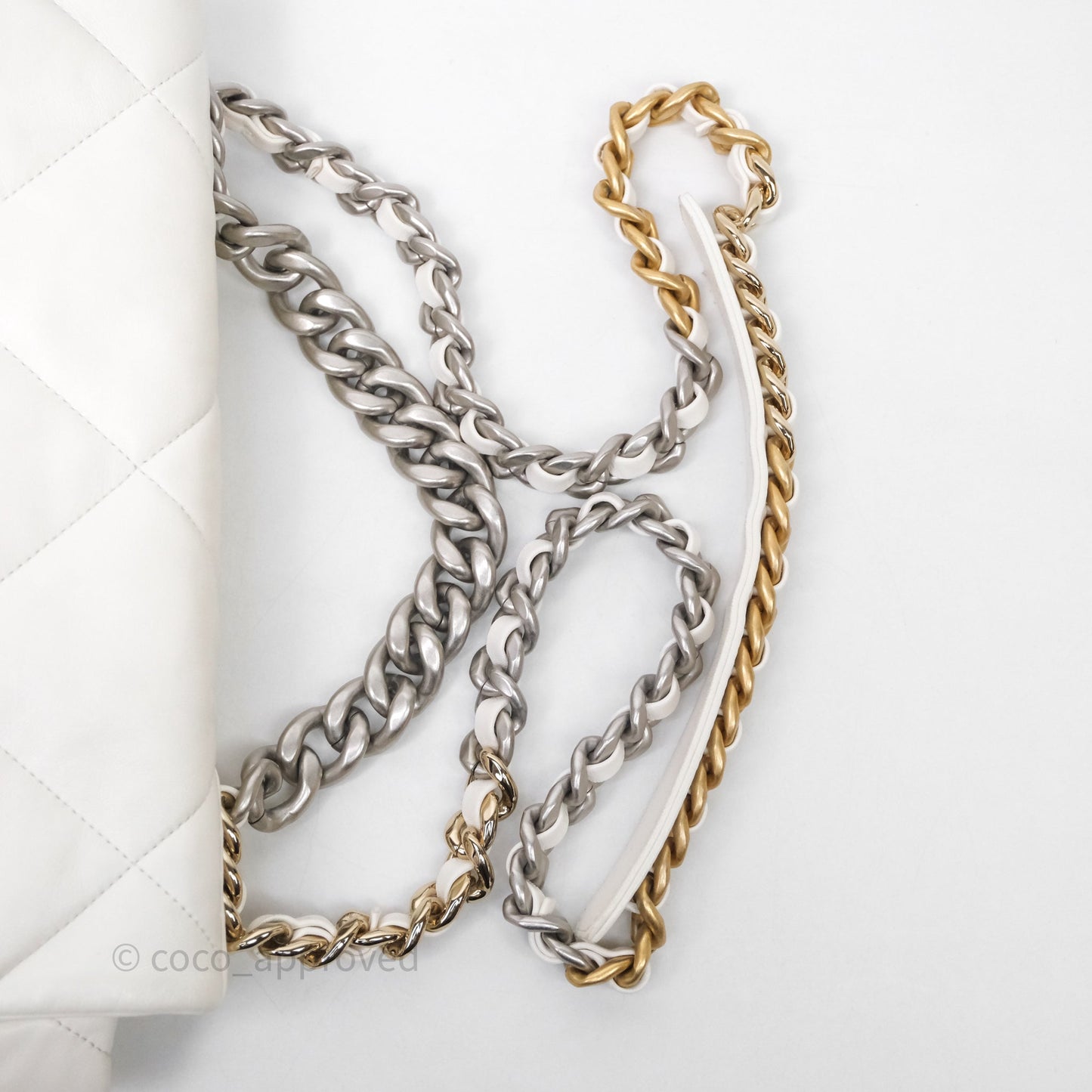 Chanel 19 Medium White Mixed Hardware