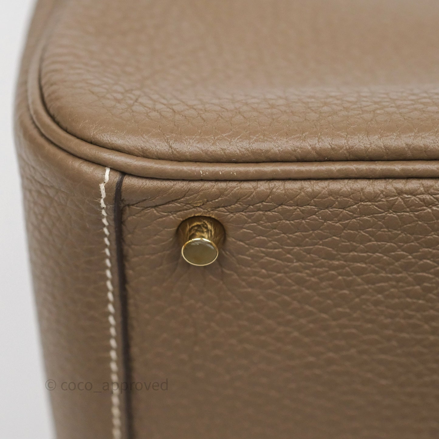 Hermès Mini Lindy 20 Etoupe 18 Clemence Gold Hardware