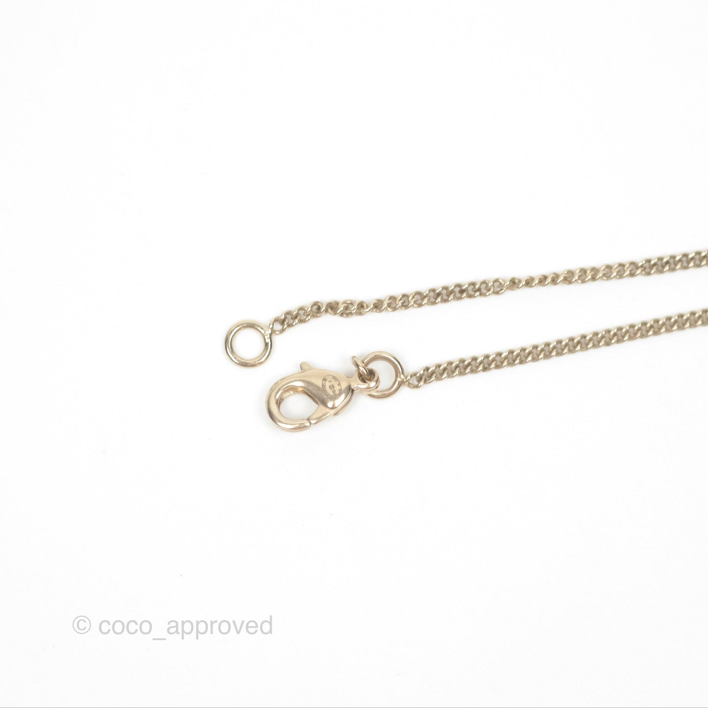 Chanel Pearl CC Lace Flower Necklace Gold Tone 15K